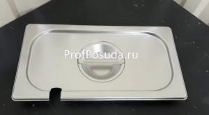 Крышка к гастроемкости (1/3) вырез для ложки ProHotel stainless steel  фото 3