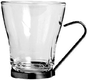 Чашка с металлическим подстаканником; стекло, нержавейка; 225 мл; диаметр=80, высота=95 мм; прозрачный,металлический