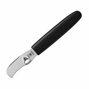 Нож для снятия цедры; сталь; высота=2.5, длина=13/6.5, ширина=17 см.; цвет: черный