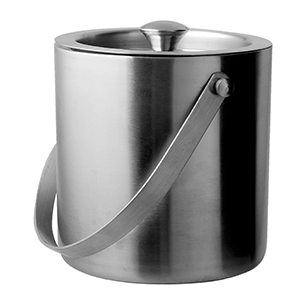 Емкость для льда с крышкой «Проотель»; сталь нержавеющая; объем: 1 литр; диаметр=12, высота=14, ширина=14 см.; металлический