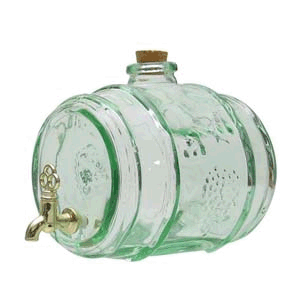 Лимонадник (банка-емкость с краном) с пробкой «Бочка»; стекло; 2л; H=17см