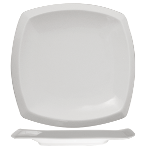 Тарелка квадратная «Кунстверк»; материал: фарфор; длина=19, ширина=19 см.; белый