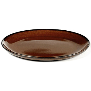 Тарелка; керамика; D=13см; коричневый 