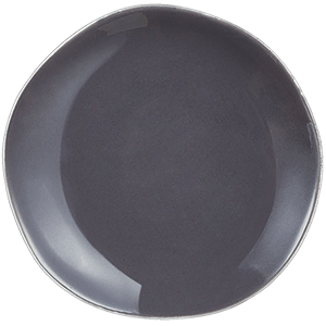 Тарелка мелкая; фарфор; D=16см; серый