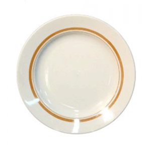 Тарелка мелк.ров.край люстра; фарфор; D=17, 5, H=17, 5см; белый, золотой
