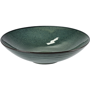 Тарелка глубокая «Аква»; керамика; D=23,H=6см; серый,зеленый 