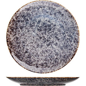 Тарелка Стоун; фарфор; D=25,4см; сине-серый