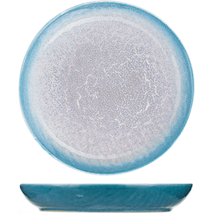 Тарелка глубокая «Нептун»; фарфор; D=24см; бирюзовый ,белый