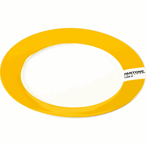 Тарелка «Пантон»; фарфор; D=20,H=1.5см; белый, желтый