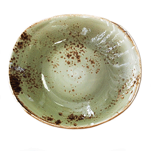 Тарелка глубокая «Крафт»; материал: фарфор; высота=3.5, длина=21, ширина=19.5 см.; зеленый