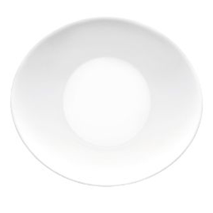 Тарелка десертная овальная «Прометео»; стекло; длина=22, ширина=19 см.; белый