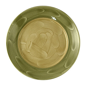 Тарелка мелкая «Феннель»; материал: фарфор; диаметр=26.5 см.; зеленый,бежевая