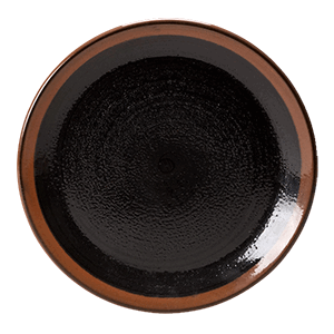 Тарелка мелкая «Кото»; материал: фарфор; диаметр=25 см.; цвет: черный, коричневый