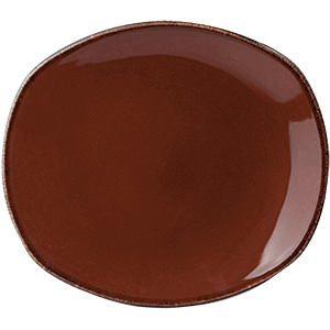 Тарелка мелкая овальная «Террамеса мокка»; материал: фарфор; высота=3, длина=30.5, ширина=26 см.; темно-коричневая