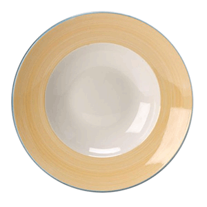 Тарелка для пасты «Рио Еллоу»; материал: фарфор; диаметр=27 см.; белый, желтый