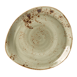 Тарелка мелкая «Крафт»; материал: фарфор; высота=25, длина=305, ширина=275 мм; зеленый