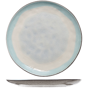 Тарелка мелкая «Малибу»; керамика; D=20см; белый,бирюзовый 
