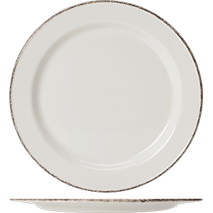 Тарелка мелкая «Браун дэппл»; фарфор; D=27см; белый, коричневый 