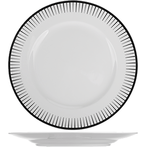 Тарелка «Жансан Блэк»; фарфор; D=285,H=30мм; белый,черный