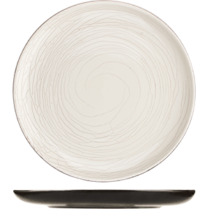 Тарелка плоская без полей «День и ночь»;  керамика;  D=27см;  белый,черный