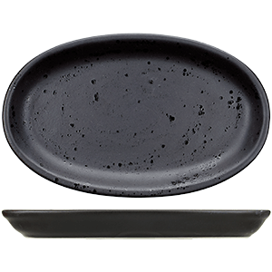 Тарелка овальная «Оникс»; керамика; ,L=25,B=16,5см; черный