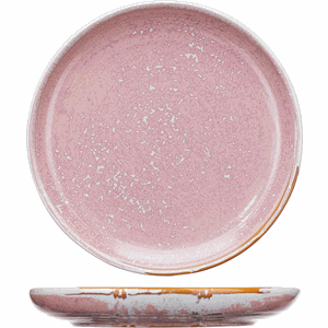 Тарелка с бортом «Пион»; фарфор; D=205,H=25мм;  розовый