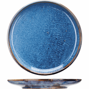 Тарелка «Ирис»; фарфор; D=210,H=27мм; голубой