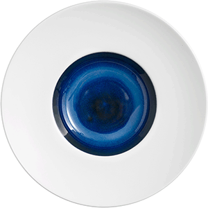 Тарелка для пасты «Абиссос»; фарфор; D=240, H=55мм; белый, синий