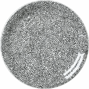 Тарелка мелкая «Инк Блэк»; фарфор; D=20см; белый,черный