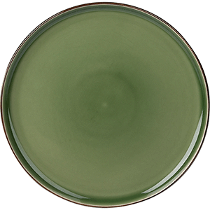 Тарелка «Сейдж»; фарфор; D=21см; зеленая, бронзовая