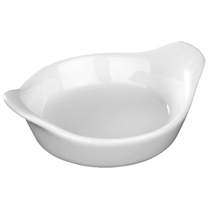 Блюдо для комплимента с ушками «Миниатюра»; материал: фарфор; 20 мл; диаметр=7, высота=3 см.; белый