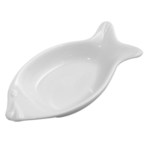 Блюдо-рыба для комплимента «Миниатюра»; фарфор; 20мл; H=20,L=106,B=53мм; белый