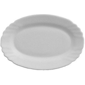 Блюдо овальное «Эбро»; стекло; высота=12, длина=235, ширина=155 мм; белый