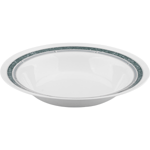 Блюдо круглое глубокое «Риалто»; стекло; 700 мл; диаметр=290, высота=44 мм; цвет: белый, зеленый