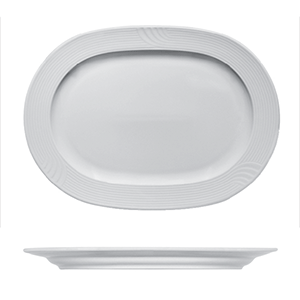 Блюдо овальное «Карат»; материал: фарфор; высота=11, длина=39.5, ширина=27.5 см.; белый