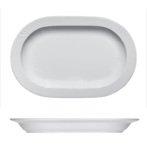 Блюдо овальное «Карат»; материал: фарфор; высота=0.8, длина=24, ширина=15.5 см.; белый