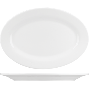 Блюдо овальное «Кунстверк»; фарфор; H=1.7,L=22.6,B=15.5см; белый