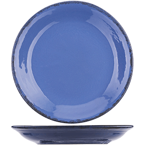Блюдце «Синий крафт»; керамика; D=15.5см; голубой