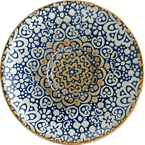 Блюдце с рисунком «Альхамбра»; фарфор; D=16см; синий, белый