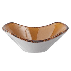 Салатник для комплимента «Террамеса мастед»; материал: фарфор; 40 мл; высота=3, длина=9, ширина=7 см.; светло-коричневая