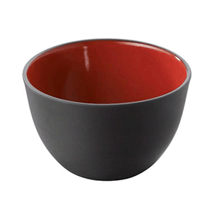 Салатник; материал: фарфор; 500 мл; диаметр=12.5, высота=8 см.; цвет: черный, красный
