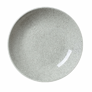 Салатник; фарфор; D=25.3см; белый,серый