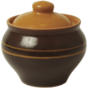 Горшок для запекания «Русский»; керамика; 500 мл; диаметр=11, высота=11.5 см.; темно-коричневая