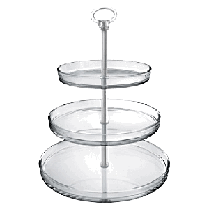 Этажерка 3-х ярусная для десерта «Палладио» диаметр=22,27,32 см.; стекло, пластик; высота=38 см.; прозрачный