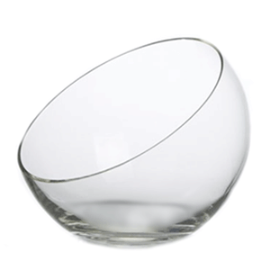 Ваза-шар косой срез; стекло; диаметр=18 см.; прозрачный