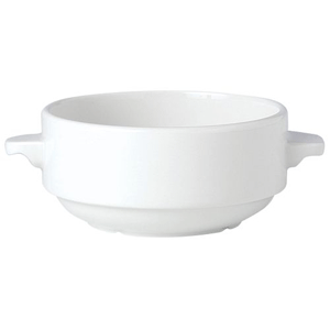 Супница, Бульонница (бульонная чашка) «Симплисити Вайт»; материал: фарфор; 285 мл; диаметр=11, высота=6, длина=14.5 см.; белый