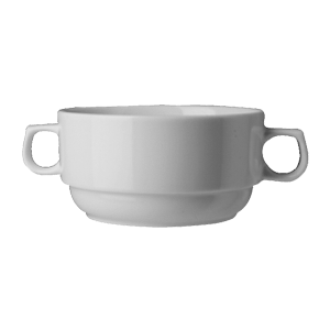 Супница, Бульонница (бульонная чашка) «Прага»; материал: фарфор; 460 мл; диаметр=12, высота=6.5, длина=17, ширина=12 см.; белый