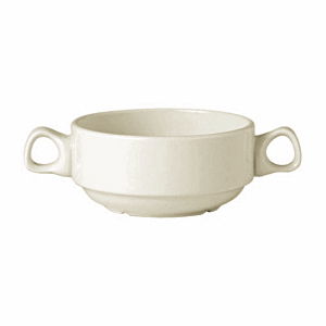 Супница, Бульонница (бульонная чашка) «Айвори»; материал: фарфор; 280 мл; диаметр=10, высота=4, длина=14 см.; слоновая кость