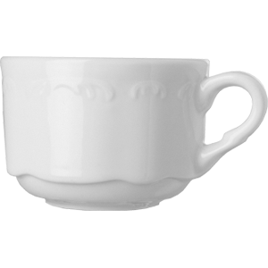 Чашка кофейная «В.Виена»; материал: фарфор; 160 мл; диаметр=7.5, высота=5.5, длина=10.5 см.; белый