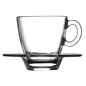 Пара кофейная «Аква»; стекло; 70мл; D=9.7/5.8,H=5.9см; прозрачный